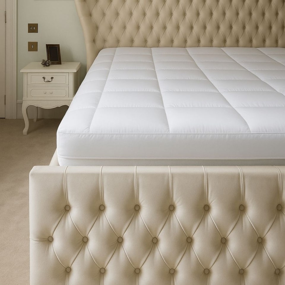 image 1 of MHG Living Duck Feather Down-Proof T233 100% Cotton Cover Mattress Topper - Single