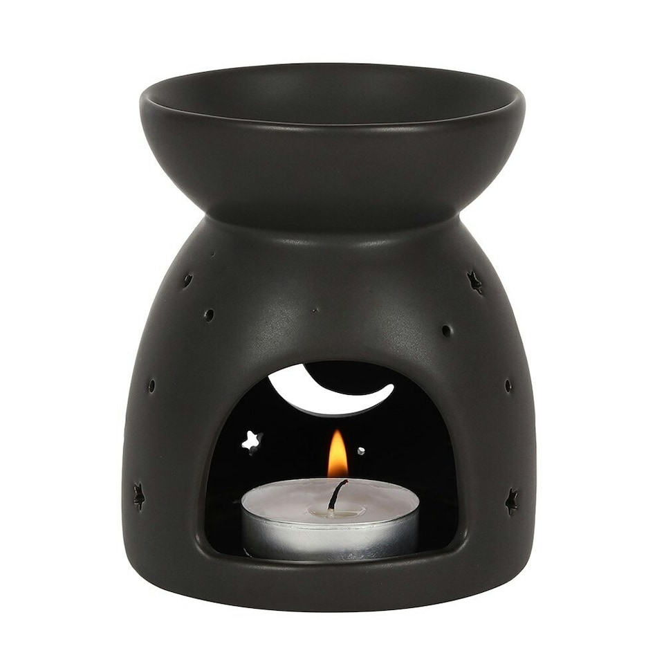 image 1 of Something Different Mystical Moon Cut Out Oil Burner - Black - One Size