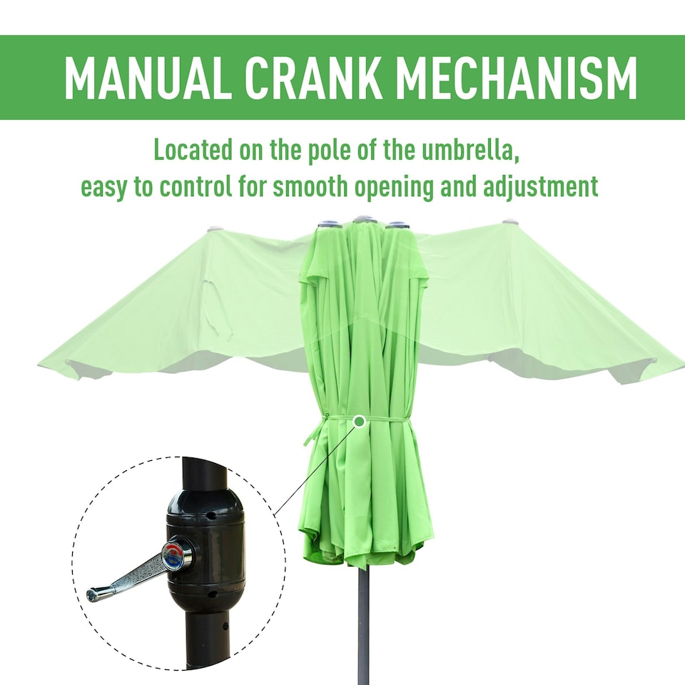 image 1 of Outsunny 4.6M Garden Patio Umbrella Canopy Parasol Sun Shade with Base