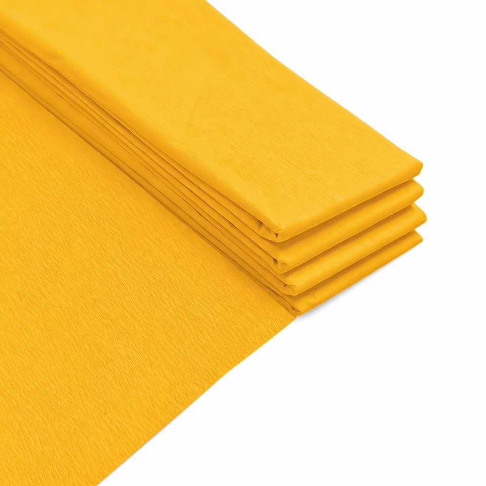 image 1 of Pack of 5 Orange Crepe Paper Sheets 50cm x 2m 17GSM 35% Stretch Craft Paper