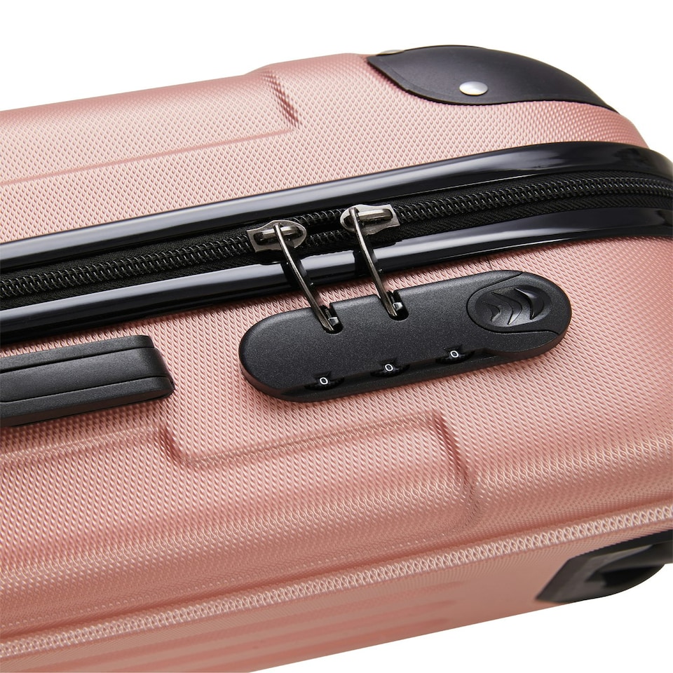 image 1 of Living and Home 4 Wheels Lockable Travel Suitcase Set of 3 - Black Pink 28+24+20 Inch Pink | Large