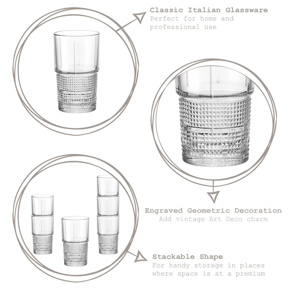 image 1 of Bormioli Rocco Bartender Novecento Highball Glasses - 405ml - Pack of 6