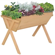 Outsunny Wooden Planter Raised Bed Stand Vegetable Flower Bed
