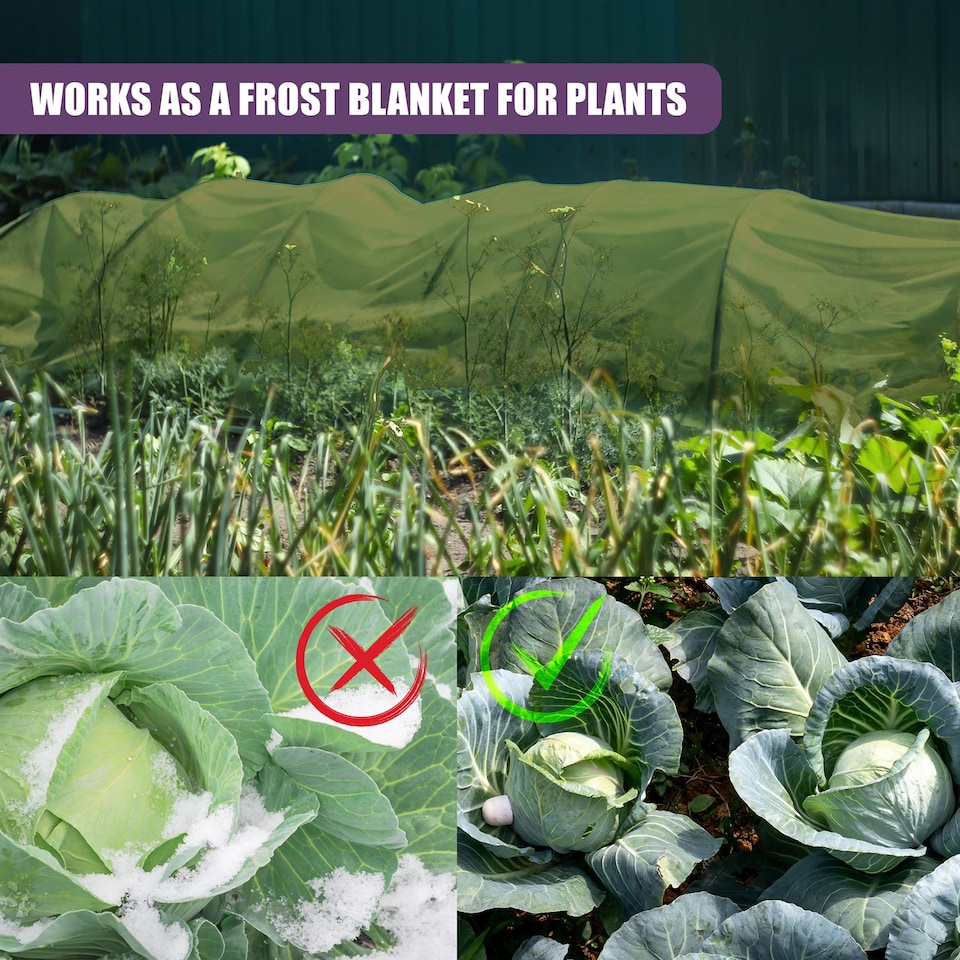 image 1 of GEEZY Cover For Plants Protective Fleece Green 1 Pack