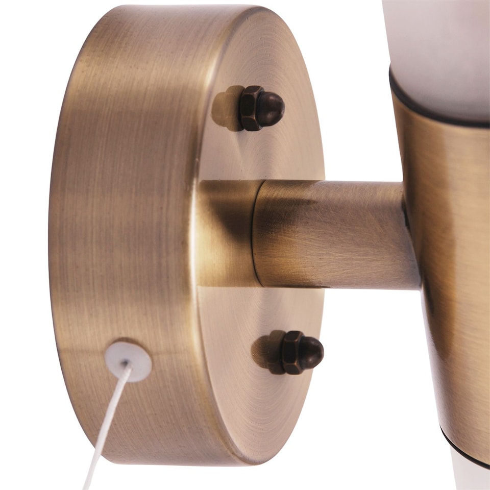 image 1 of Modern Brass IP44 Rated Bathroom Wall Light Fitting with Tubular Glass Shades | Gold