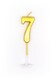 image 1 of Gold Number 7 Candle | Gold