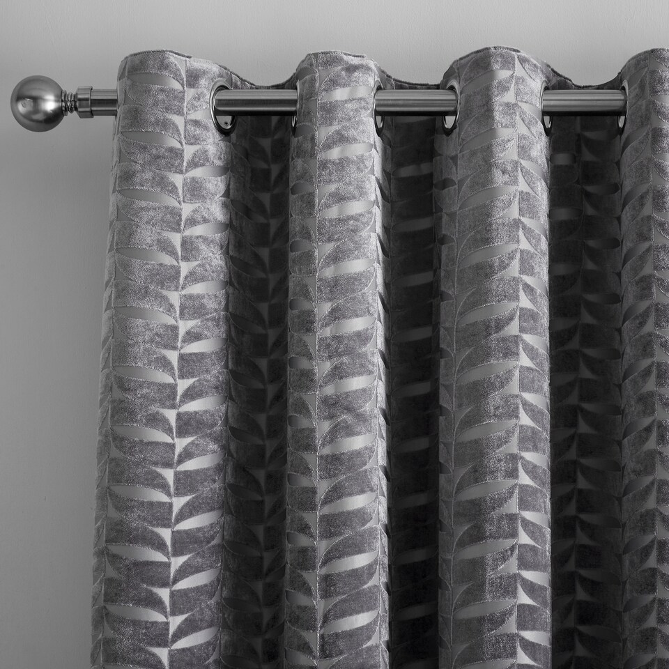 image 1 of Curtina Kendal Eyelet Curtains Charcoal