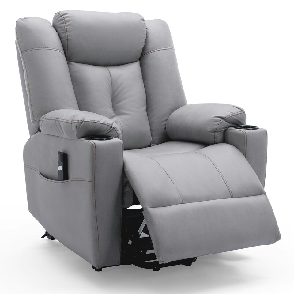 image 1 of Afton Technology Fabric Single Motor Rise Recliner Lift Mobility Chair (Grey)