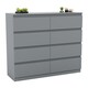 image 10 of Vida Designs Denver 8 Drawer Chest of Drawers Bedroom Storage, Grey