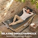 image 3 of Outsunny Outdoor Hammock with Stand with Side Pocket, Headrest, Dark Grey | Grey | Dark Grey | 237 x 90 x 92 cm