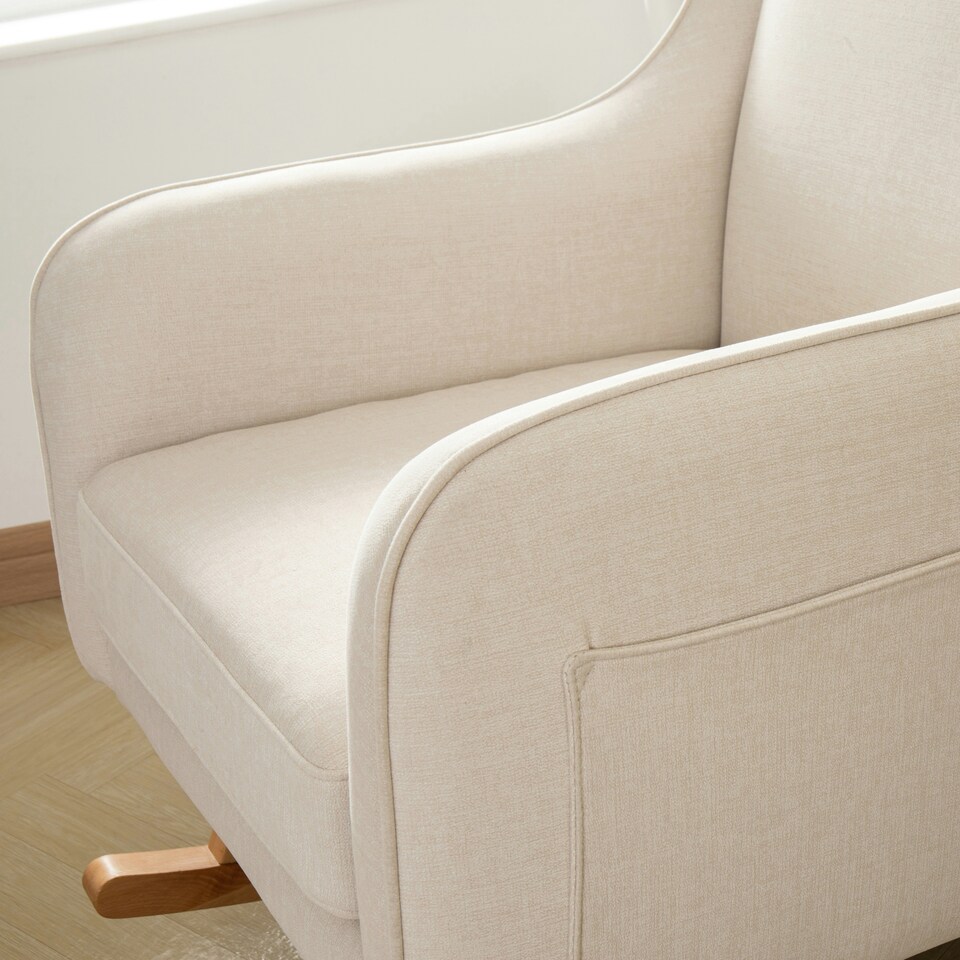 image 1 of Babymore Ida Nursing Chair with Stool - Ivory White
