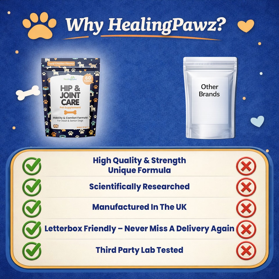 image 1 of Dog Hip &  Joint Care Support Supplement - With Green Lipped Mussel - 60 Chicken Tablets - For Adult & Senior Dogs - Mobility Support