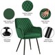 image 4 of Yaheetech Set of 2 Upholstered Dining Chairs with Velvet Fabric Green