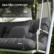 image 5 of Outsunny Outdoor Seat Cushions Back Cushion with 2 Pillows, Water Repellent Seat Pads for 3-Seater Chair, Swing, Sofa 