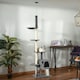 image 6 of PawHut 270cm Floor To Ceiling Cat Tree Scratching Post with Hammock, Grey