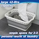 image 3 of Harbour Housewares 42L Collapsible Laundry Basket - Washing Clothes Storage Hamper Bin White | Grey