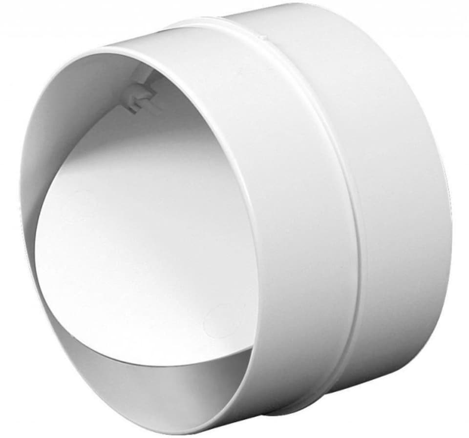image 1 of 150mm Anti Backdraft Non-Return Pipe Connection White PVC Round Grille | White