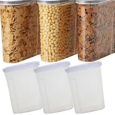 1 x 3L Dry Food Clear Plastic Airtight Cereal Container Perfect For Kitchen Cupboards Locks In Freshness | Clear