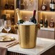 image 6 of Gold Metal Barware Set Cocktail Shaker Ice Bucket Wine Cooler Tongs Double Wall | Gold | Champagne & Wine Bottle Cooler