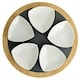image 1 of Widdop Set of 5 Ceramic Serving Dishes with Round Slate Tray Brown