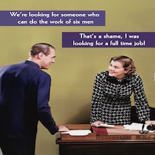 I Was Looking For A Full Time Job! - Funny Retro New Job Card