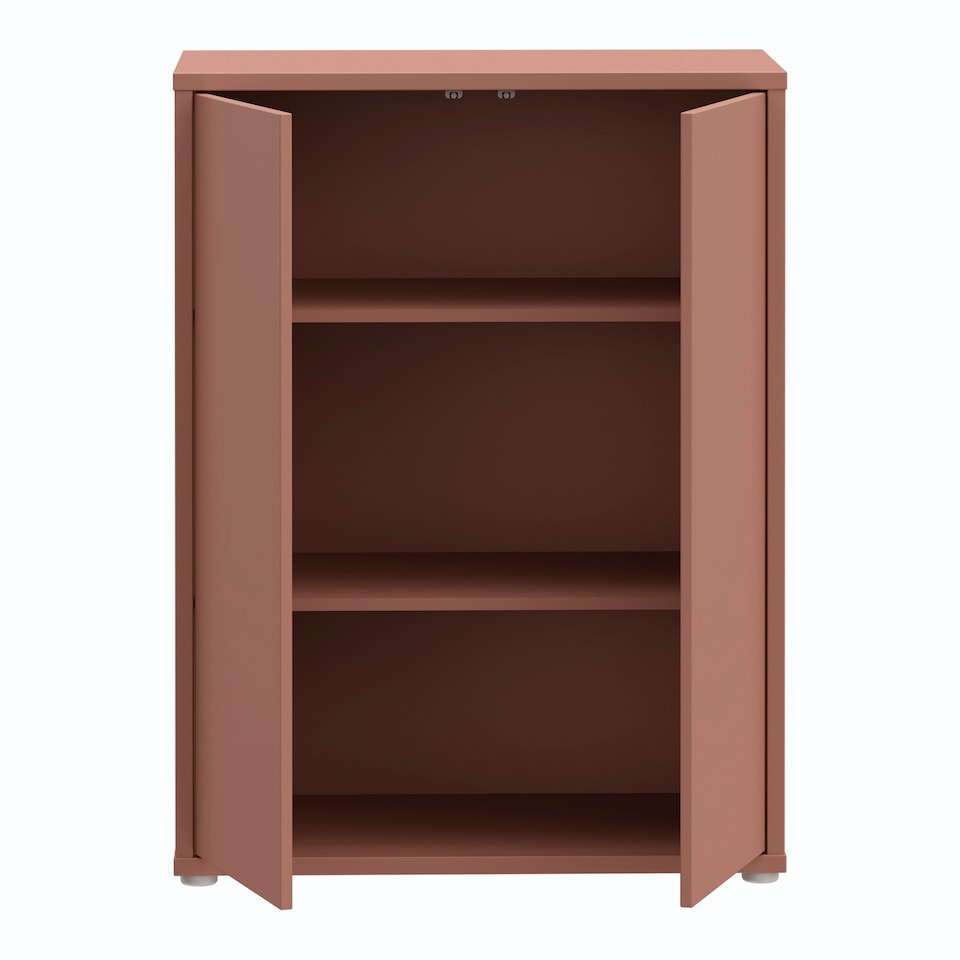 image 1 of Alice Springs Tall 2 Door Cupboard with Push-to-Open Doors in Terracotta