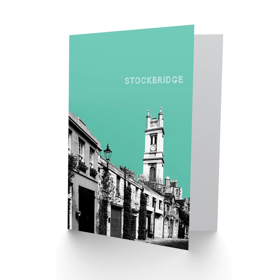 image 1 of Stockbridge Edinburgh Teal Scottish Scotland Card
