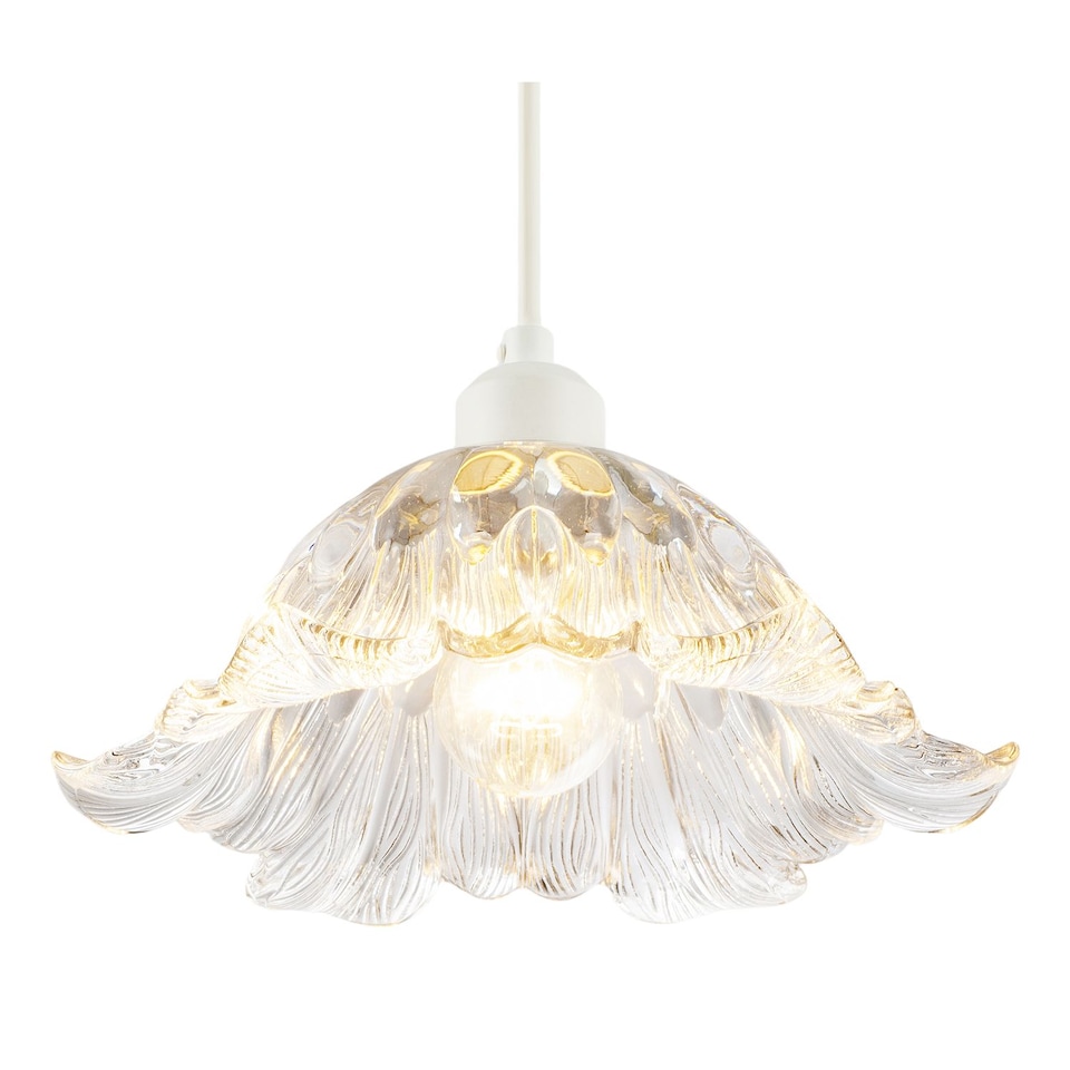 image 1 of Art Nouveau Sculptural Clear Glass Pendant Ceiling Lighting Shade