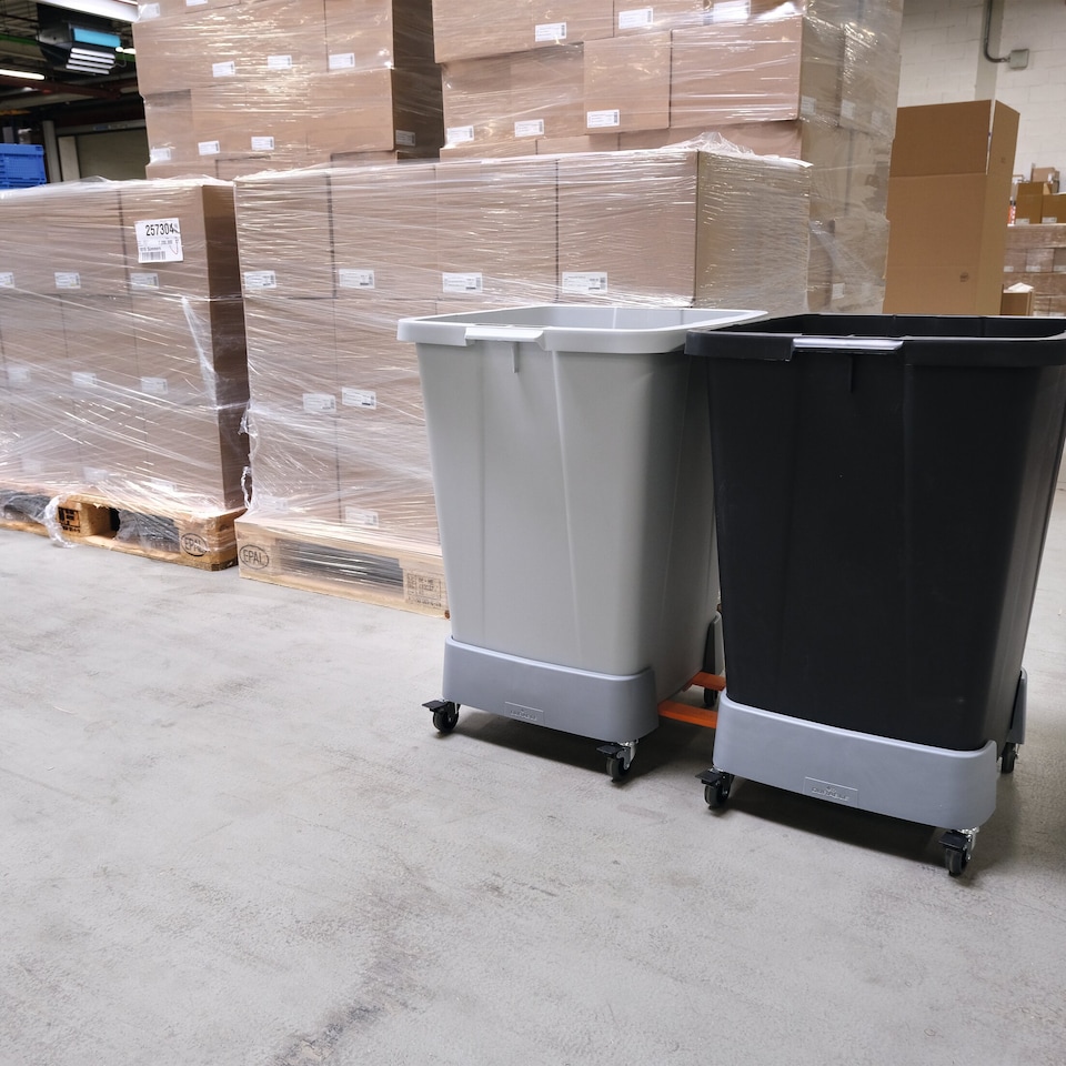 image 1 of Durable 90L Linkable Bin Trolley | Robust Modular Waste Trolley for DURABIN Bins | Grey