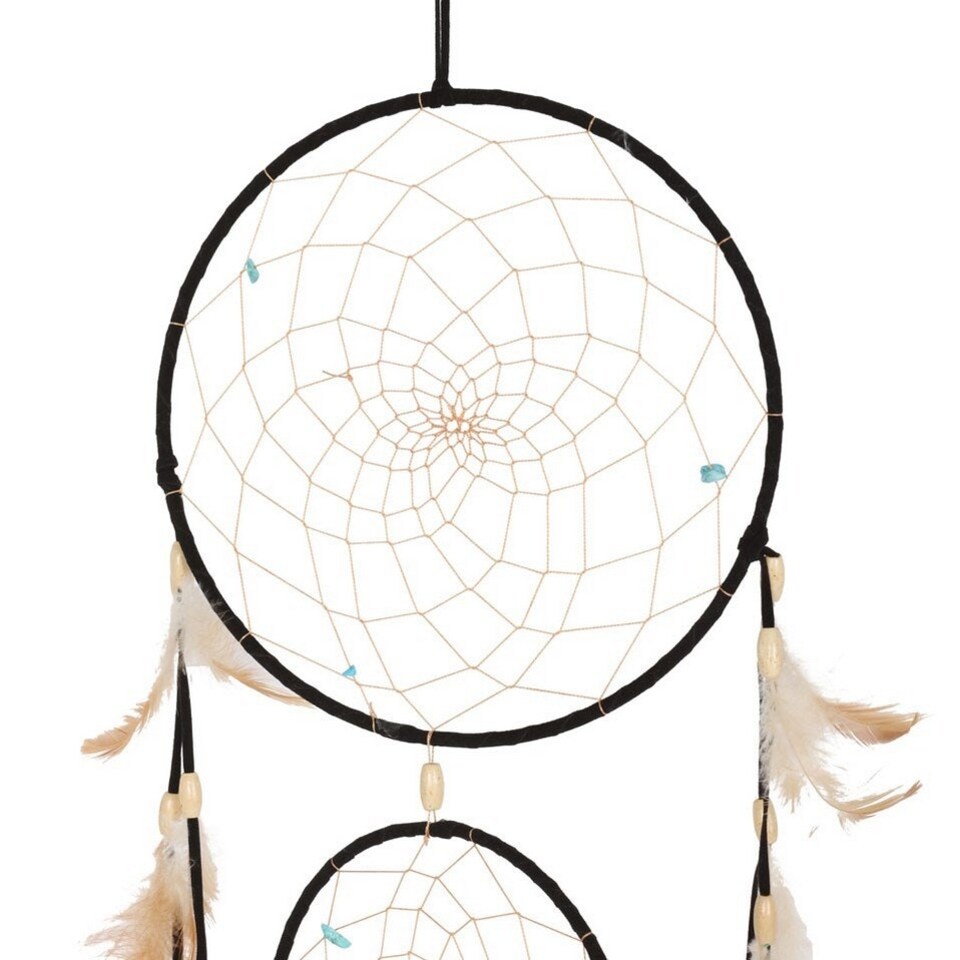 image 1 of Something Different Feather Triple Dreamcatcher - Black - One Size