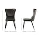 image 7 of Set of 2 New York Modern Velvet Dining Chairs with High Back, Black Metal Legs | Grey | Silver End Tips