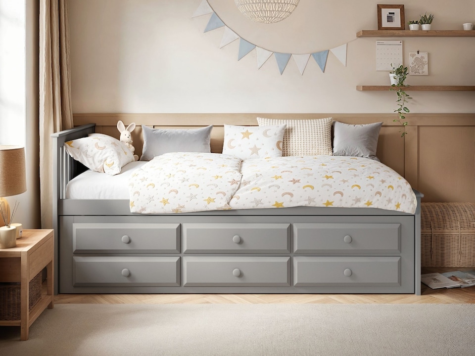 image 1 of Flair Montana Captain's Bed with Drawers & Trundle Grey