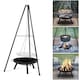 image 1 of Tripod Outdoor Fire Pit BBQ Bowl Round Garden Patio Extra Large Barbecue Grill