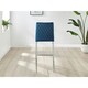 image 4 of Furniturebox 2x Milan Bar Stools Navy Blue Velvet Silver Legs