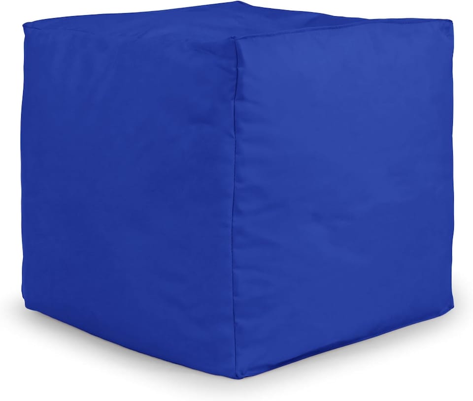 image 1 of Outdoor Bean Bag Footstool Pouffe Water-Resistant 40x40cm | Royal Blue