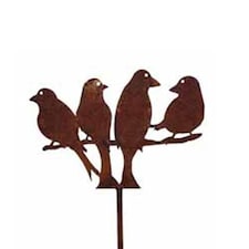 Love Doves 4Ft (Pack of 2) - Traditional Forge Hand Made, Plant Border Supports - Steel - W10 x H123 cm - Bare Metal/Ready to Rust