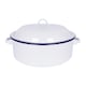 image 1 of Argon Tableware White Round Enamel Roaster - 30cm - Blue