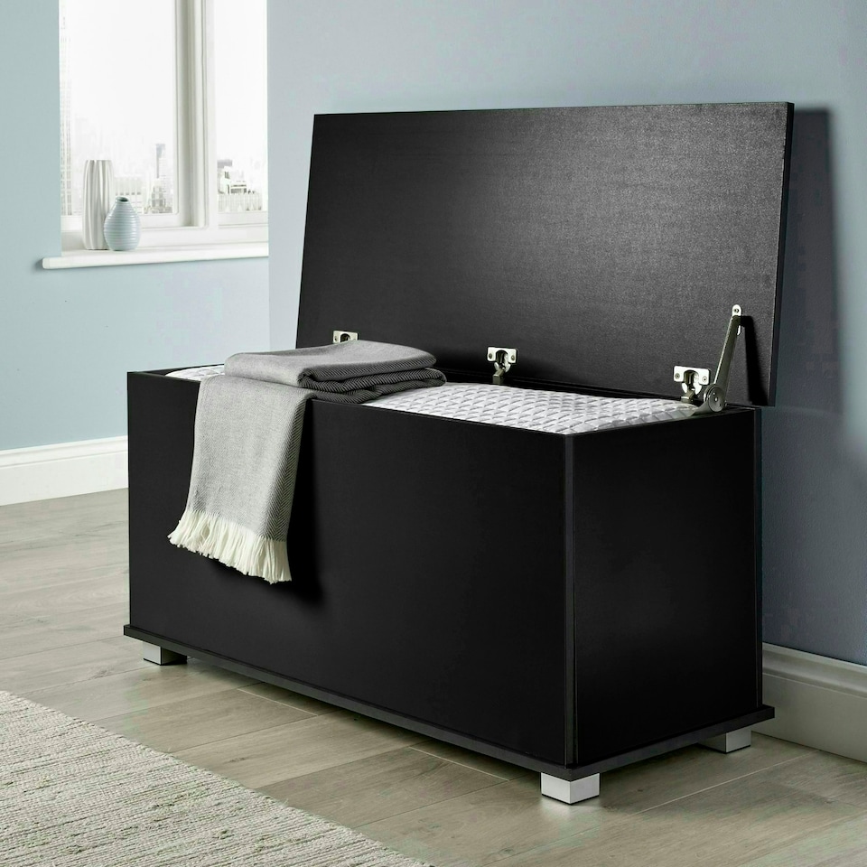 image 1 of Malmo Lift-Up Storage Ottoman Chest Box White