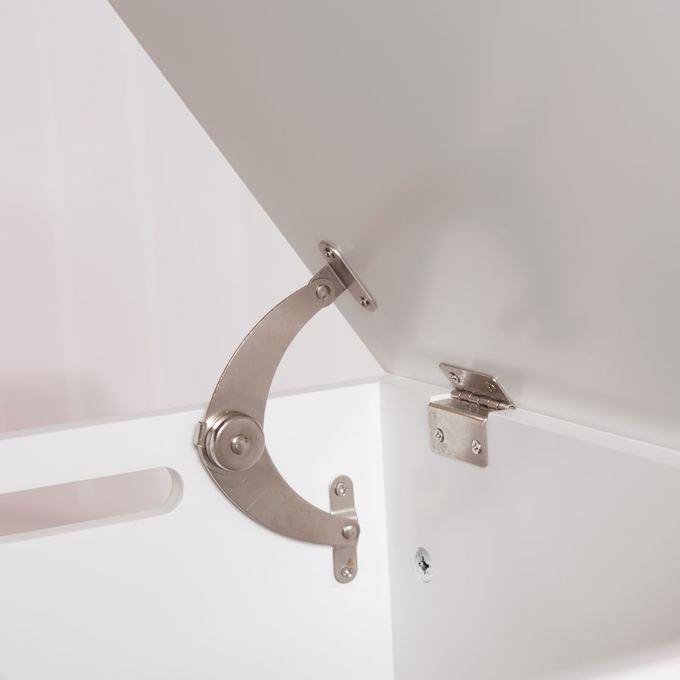 image 1 of Pendeen White Wooden Laundry Bin, Bathroom Storage Chest, Cabinet, Basket, Hamper