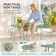 image 5 of Outsunny Rattan Bistro Set with 2 Chairs & Round Table for Patio | Green | Green | 58 x 67 x 75 cm (chair), 46 x 46 x 46 cm (table)