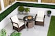 image 4 of Arizona Round Rattan Garden Bistro Table and Chairs Set 2 Seater | Brown | Brown