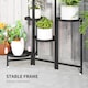 image 7 of Outsunny 3 Tier Foldable Corner Plant Stand for Indoor Outdoor, Black | Black | Black