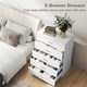 image 5 of HOMCOM High Gloss 3 Trio Wardrobe Set Drawers Bedroom Furniture Chest Bedside | White | One Size | 3