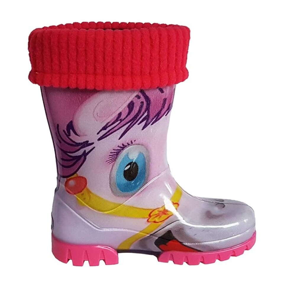 image 1 of Demar Toddler Kids Warm Wellington Boots Lined Kids Boys Girls | Pink | Pony | 12.5-13.5 UK (32–33 EU) Youth 21–22cm | 1