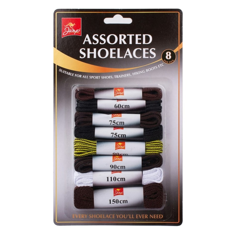 Pack of 8 Multi Shoe Laces