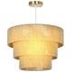 image 6 of HOMCOM Boho Hemp Rope Pendant Light, Ceiling Light for Bedroom, Light Brown