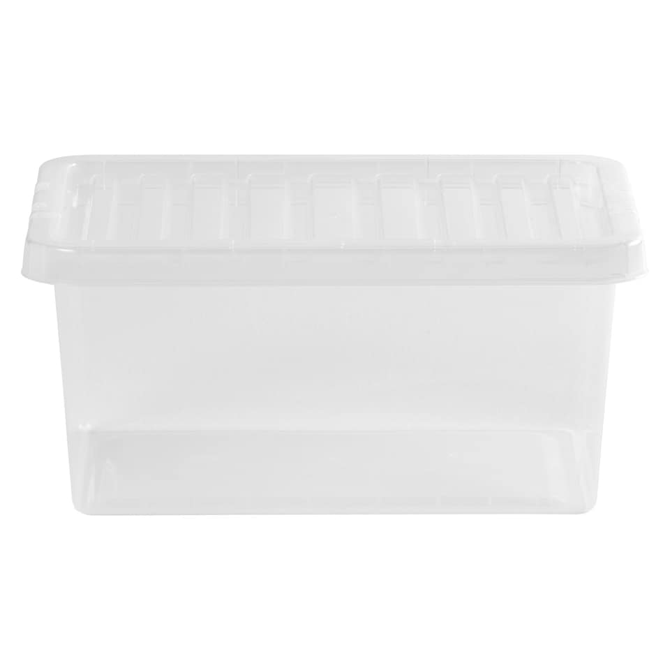 image 1 of Wham Crystal 5 x 11L Stackable Plastic Storage Boxes with Lids Clear Clear