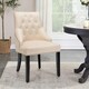image 4 of COSTWAY Button-Tufted Dining Chair Upholstered Side Chair Cream