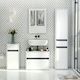 image 2 of HOMCOM Modern Minimalistic Bathroom Storage Cabinet Drawer Cupboard Shelf White