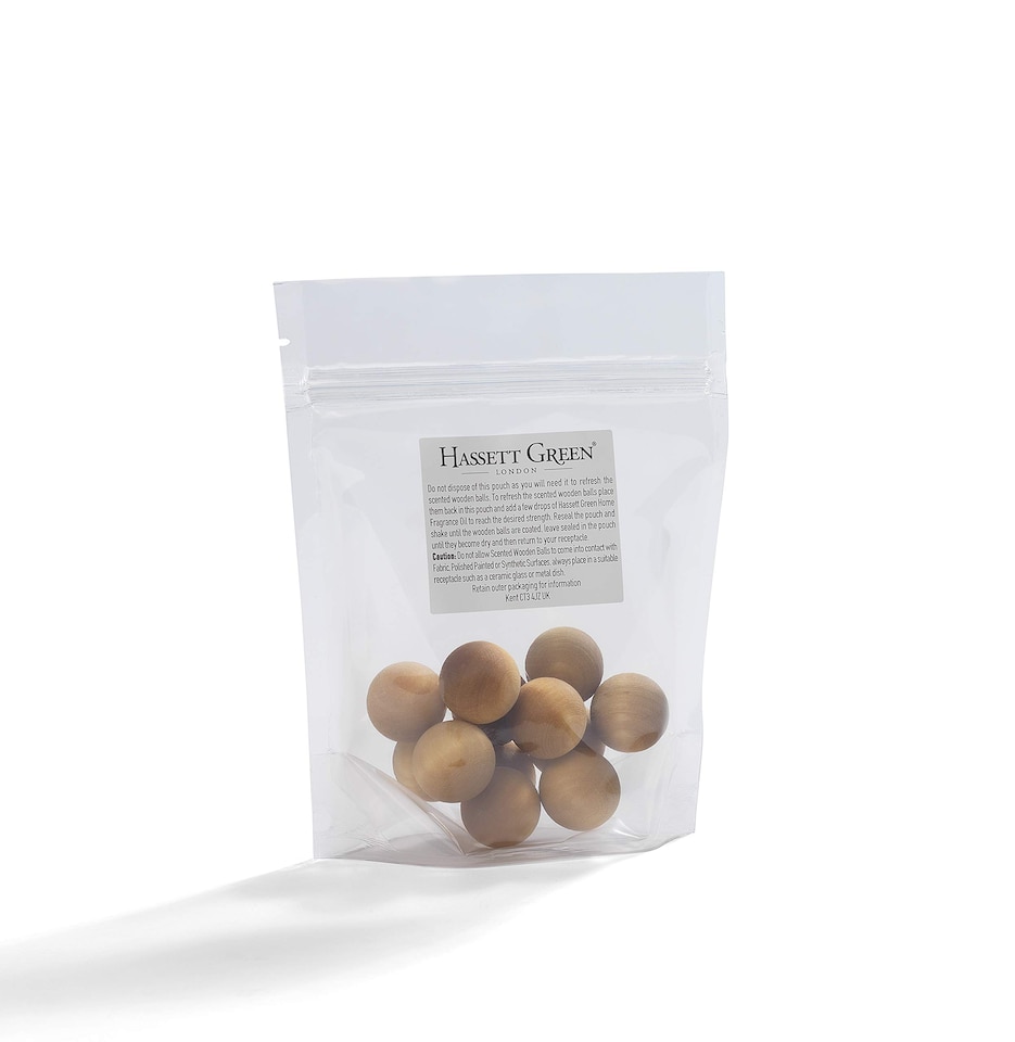 image 1 of Hassett Green London - Hearts & Roses - Scented Wooden Balls Pack of 12 plus 30ml Bottle of Home Fragrance Oil for Refreshing - Alternative to Pot Pourri, Diffusers, Sachets and Drawer Liners